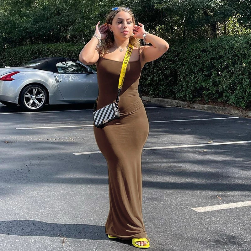 Backless Bodycon Maxi Dress